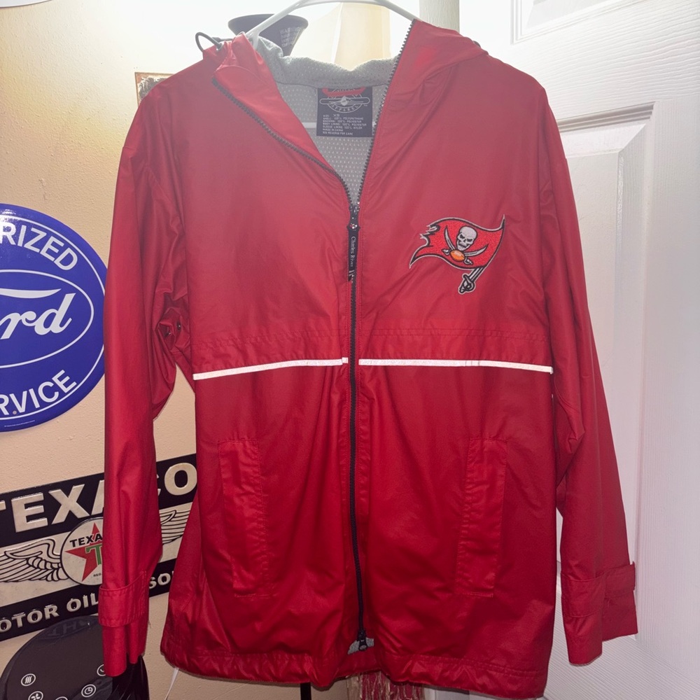 Red Buccaneers Rain Jacket